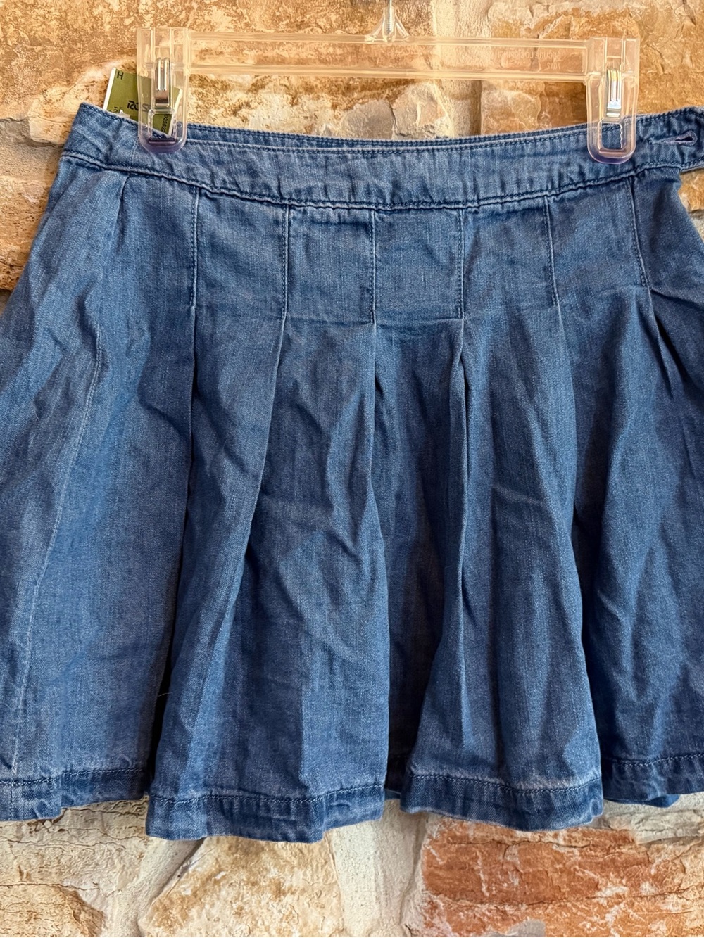 American Eagle Outfitters Denim Pleated Mini Skirt - Blue